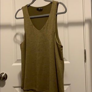 Gold Soft Spun A-Line Tank with Lining
